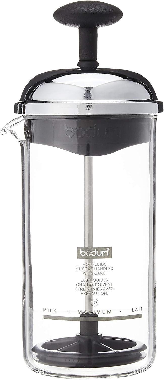 Bodum CHAMBORD Milchschäumer (Manuelles Aufschäumen, 0,08 liters) schwarz Schwarz 0.08 L (3 oz), Sch