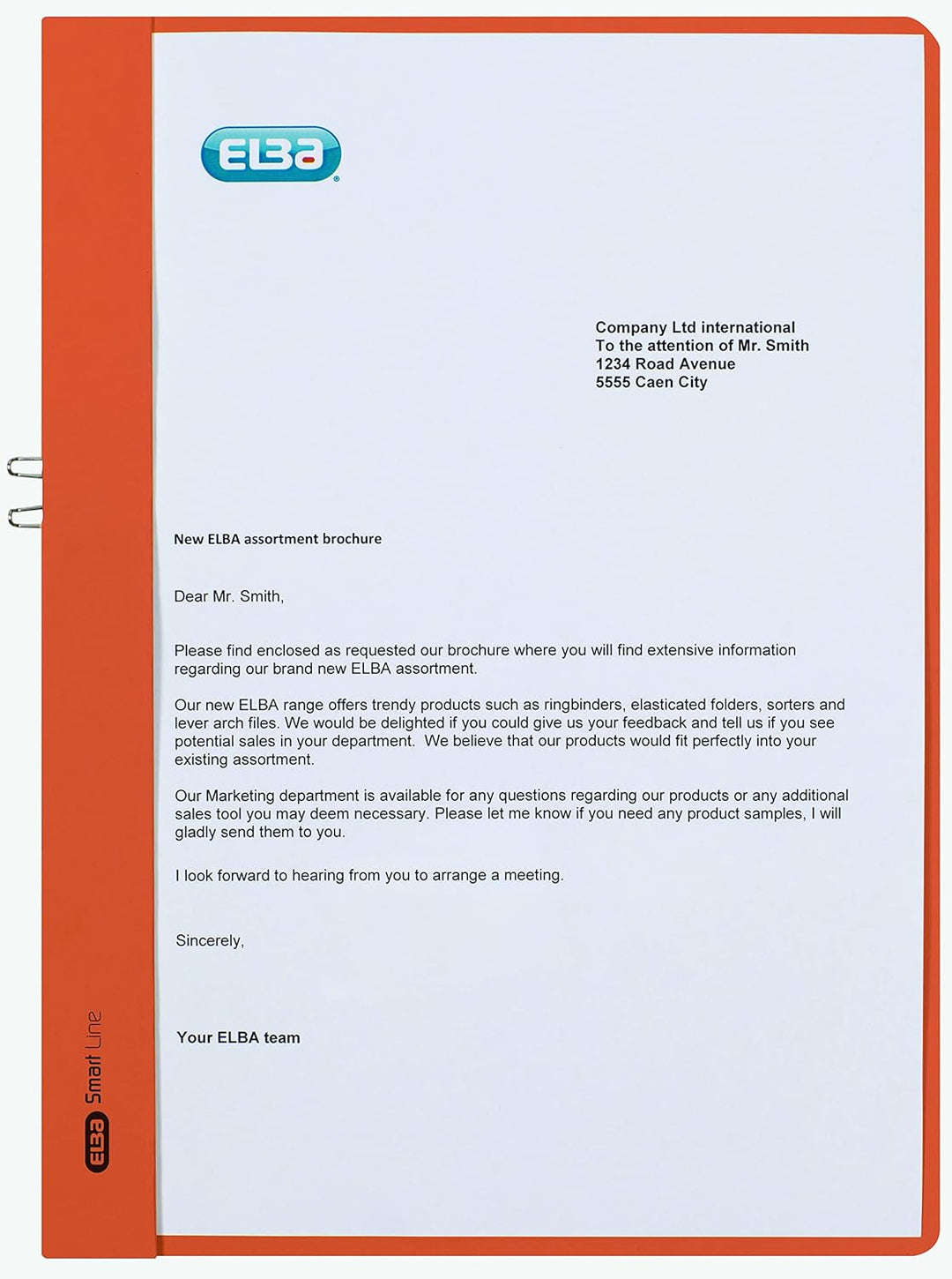 Elba Klemmhefter A4, Smart Line, ohne Vorderdeckel, Karton, orange, 50 Stück orange Klemmhandmappe,