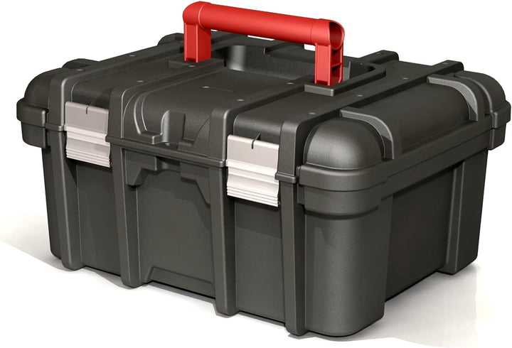 KETER - 40,6 cm Jumbo-Werkzeugkoffer, 42 x 32,8 x 20,5 cm, schwarz 16 pulgadas, 16 pulgadas