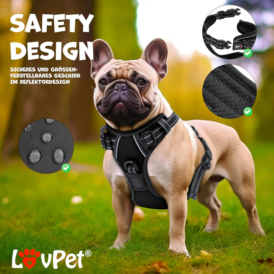 Lovpet® Hundegeschirr ohne Zug & würgen für grosse Hunde atmungsaktiv & weich Brustgeschirr reflekti