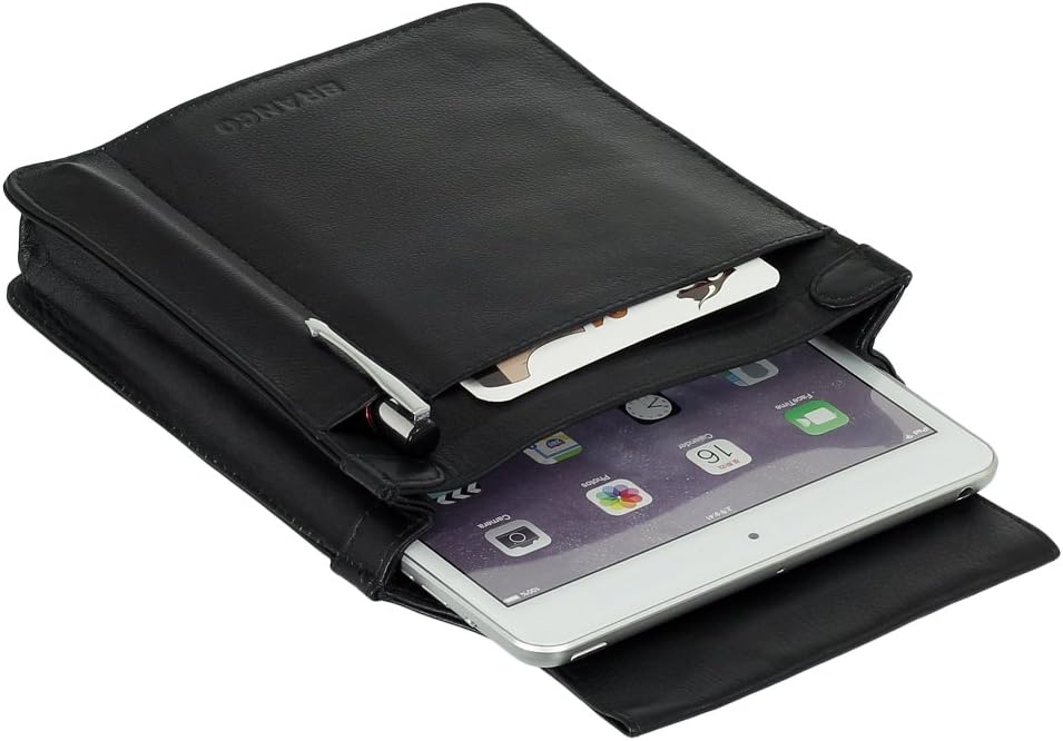 Ledershop24 Profi Leder Tablet-Kellnertasche passend für iPad mini bis 8 Zoll wahlweise mit Reissver