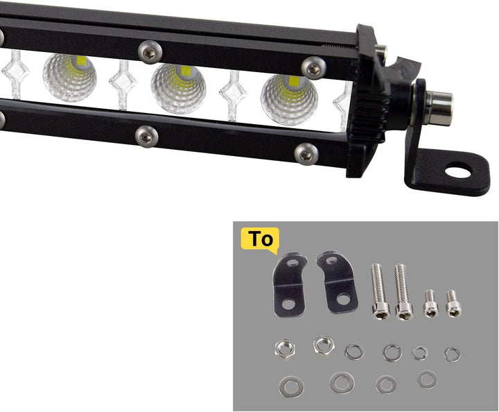 SKYWORLD LED Arbeitsscheinwerfer, 25 zoll 63.5 cm 120W Spot Flood Combo Einreihig LED balken LED Off