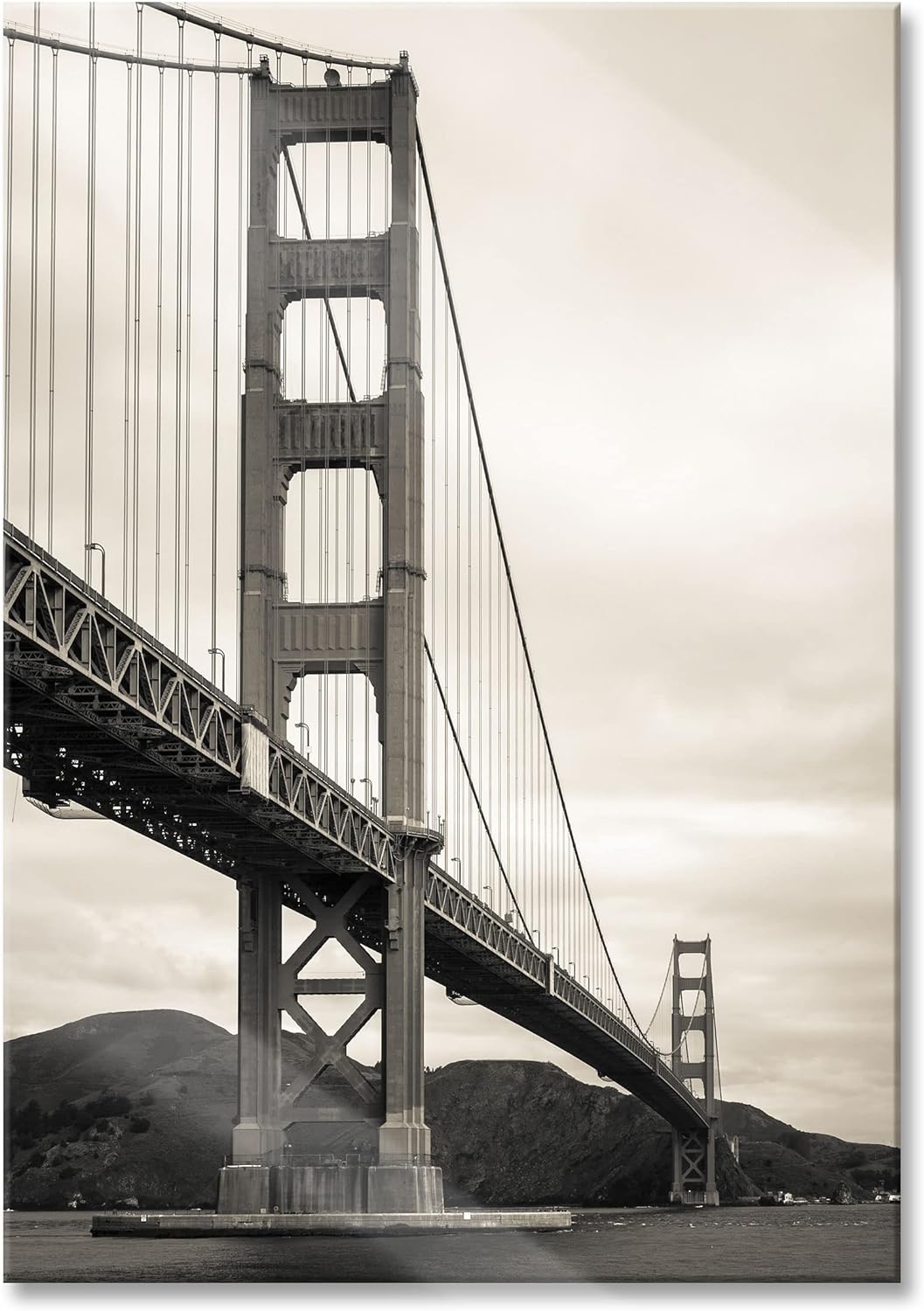 Pixxprint Glasbild | Wandbild aus Echtglas | Blick auf Brücke in San Francisco | 60x80 cm | inkl. Au