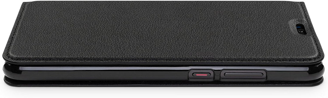 WIIUKA Echt Ledertasche -TRAVEL- für Huawei P20 mit Kartenfach, extra Dünn, Tasche Schwarz Premium D