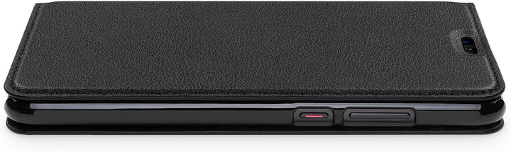 WIIUKA Echt Ledertasche -TRAVEL- für Huawei P20 mit Kartenfach, extra Dünn, Tasche Schwarz Premium D