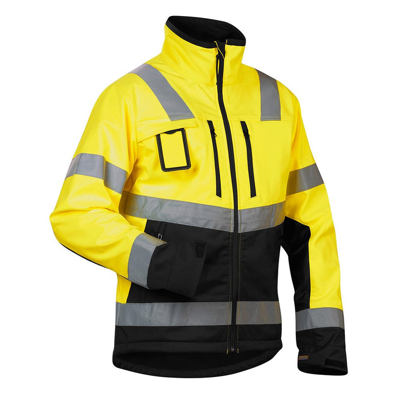 Blåkläder Workwear Warnschutz Softshelljacke 4900, 3XL, gelb/schwarz, 1 Stück, 67-49002517-3399-3XL