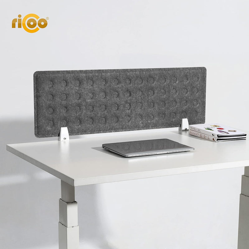 RICOO Akustik Trennwand für Schreibtisch SAP0930-G 92 x 30 x 1,5 cm Grau Büro Home Office Pinnwand S