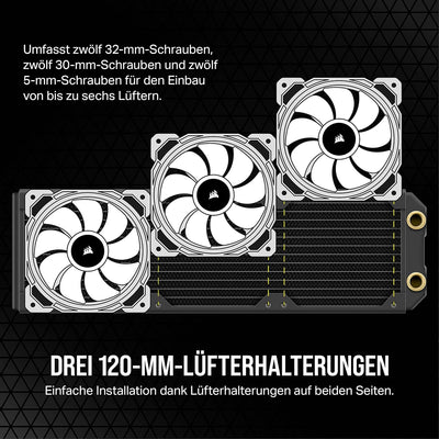 Corsair Hydro X Series XR5 360 mm NEO Radiator für Wasserkühlung – Kupferkanäle – Optimiert für Gerä