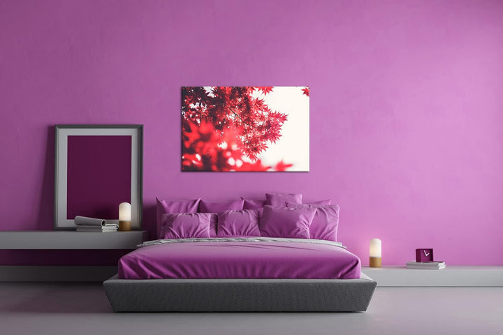 deyoli durch das rotschimmernde Blättergestrüpp Format: 80x60 als Leinwandbild, Motiv fertig gerahmt