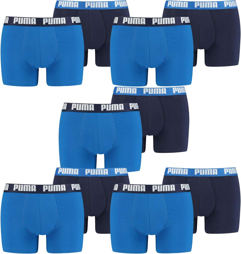 PUMA Herren Boxershorts Unterhosen 100004386 10er Pack, Wäschegrösse:M, Artikel:-420 True Blue