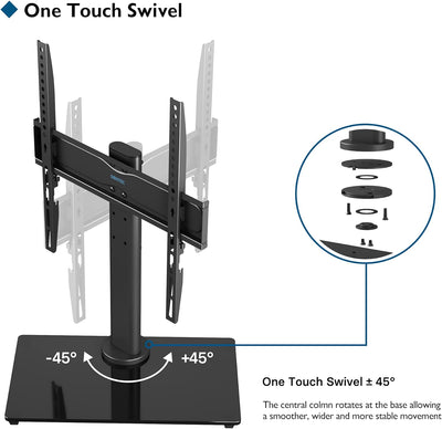BONTEC TV Standfuss TV Ständer Fernseher Standfuss Schwenkbar für 26-55 Zoll LCD LED OLED Plasma Fla