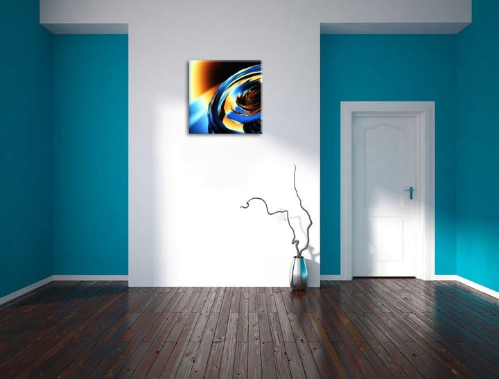 Abstrakte Form, Format: 70x70 auf Leinwand, XXL riesige Bilder fertig gerahmt mit Keilrahmen, Kunstd