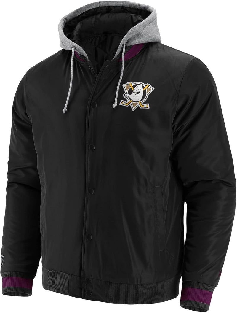 Fanatics Anaheim Ducks Black NHL Sateen Jacket M Jacket-Ducks-Black-