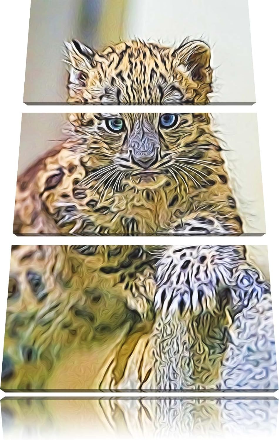 Leopardenjunges beim Klettern Spezial 3-Teiler Leinwandbild 120x80 Bild auf Leinwand, XXL riesige Bi
