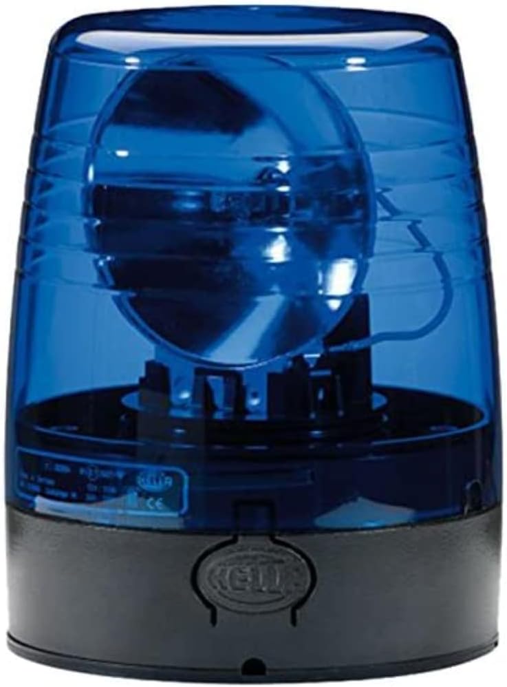HELLA - Halogen-Rundumkennleuchte - KL JuniorPlus - 12V - blau - Anbau/geschraubt - Stecker: Flachst