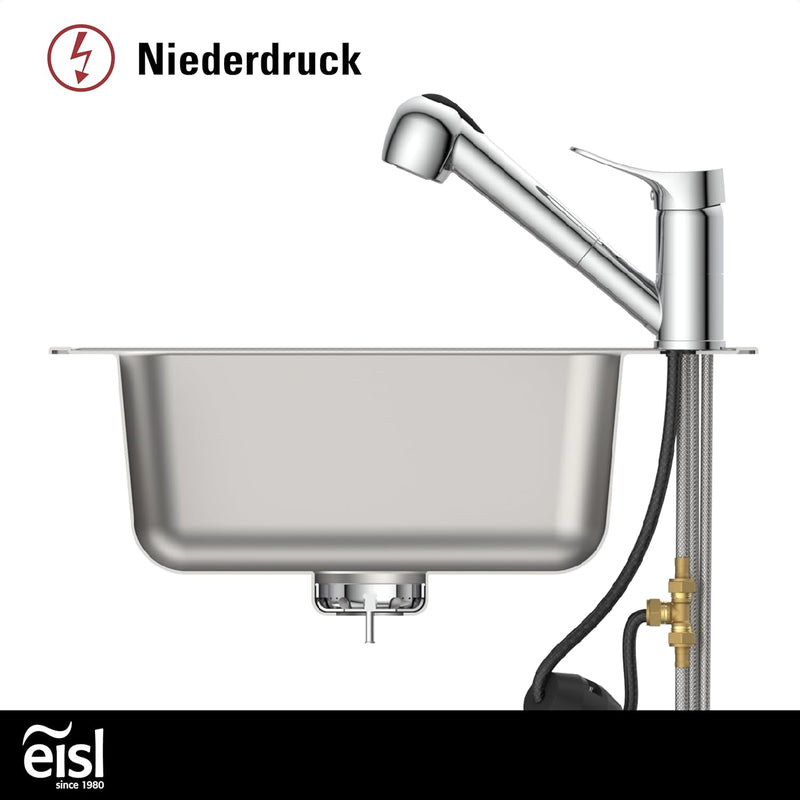 EISL NI183VECR-LP VERONA Niederdruck-Wasserhahn Küche ausziehbar, Spültischarmatur mit herausziehbar