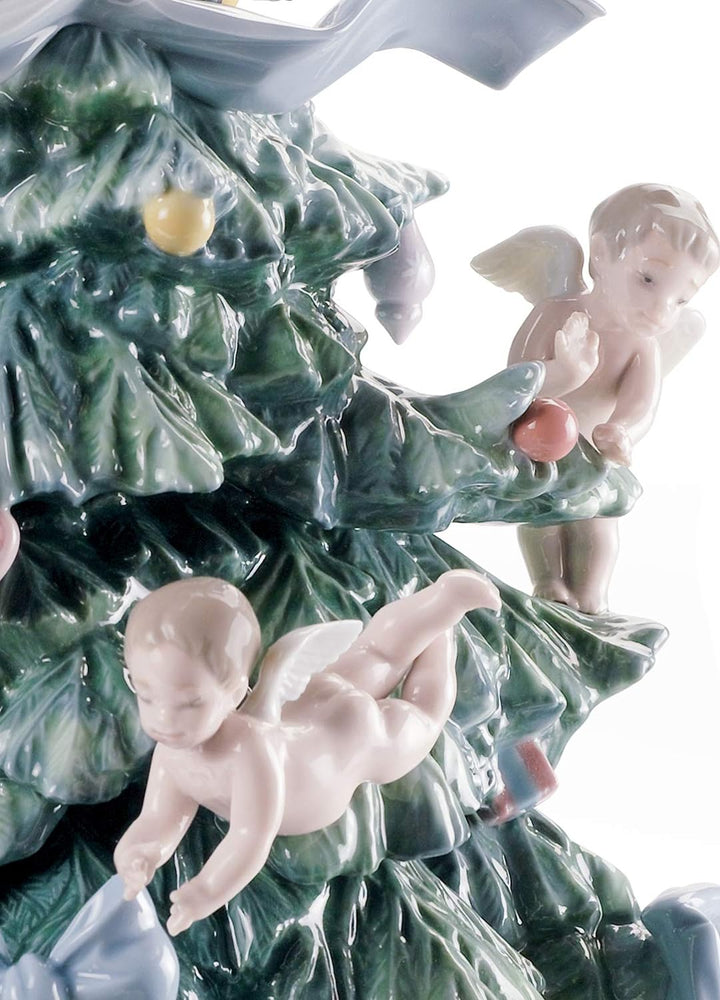 LLADRÓ Figur Grosser Weihnachtsbaum. Limitierte Auflage. Weihnachtsbaum. Porzellan.
