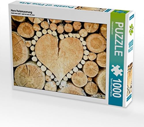 CALVENDO Puzzle Herz Holzmaserung 1000 Teile Lege-Grösse 64 x 48 cm Foto-Puzzle Bild von Gerd Matsch