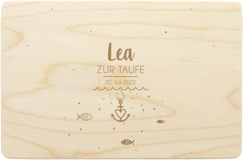 Erinnerungskiste Glaube Liebe Hoffnung personalisiert zur Taufe I aus Kiefern-Holz I 40 x 30 x 23 cm