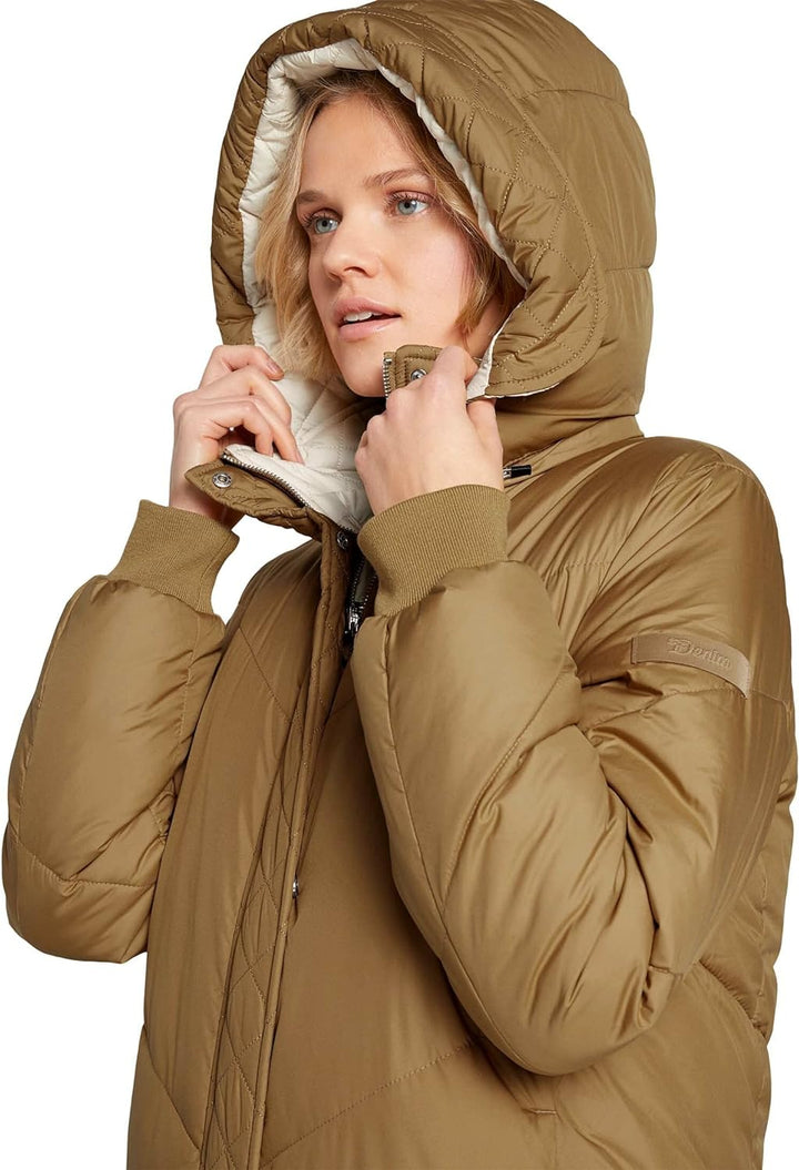 TOM TAILOR Denim Damen Jacken Maxi Puffermantel zum Wenden Fudge Brown,XL,24010,8000