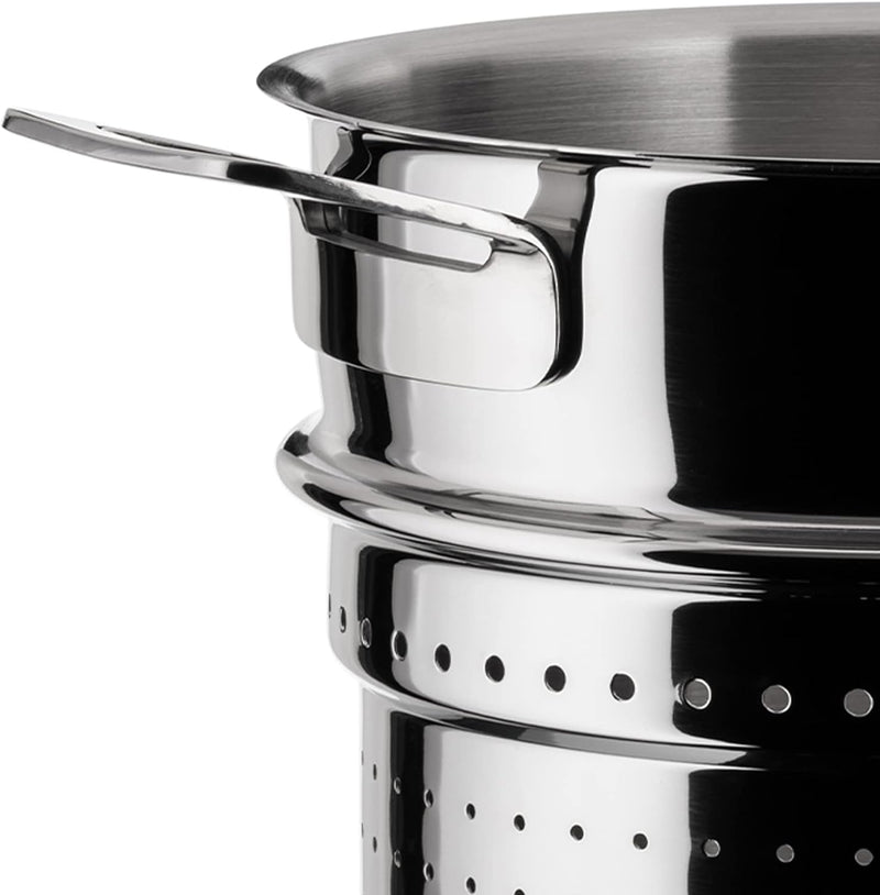 Alessi "Pots&Pans" Durchschlagartiger Einsatz aus Edelstahl, Silber, 19 x 27.5 x 11 cm