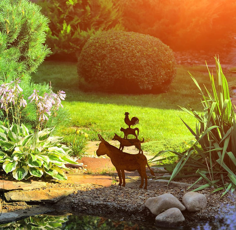 Blümelhuber Bremer Stadtmusikanten Gartenstecker - Märchen Klassiker - Gartendeko Figuren Tiere - De