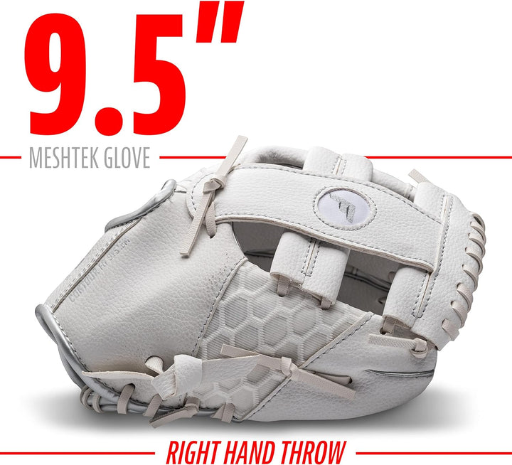 Franklin Sports Kids Baseball Gloves - Meshtek Child's Tball Glove + Ball Set - Boys + Girls Teeball