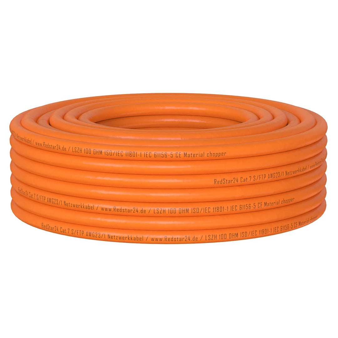 CAT 7 Verlegekabel 50m Netzwerkkabel Datenkabel LAN CAT7 Kabel Kupfer Installationskabel CAT.7 Gigab