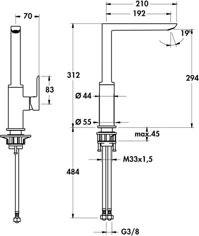 Hansa 55282203 Hansaligna Spültisch Armatur