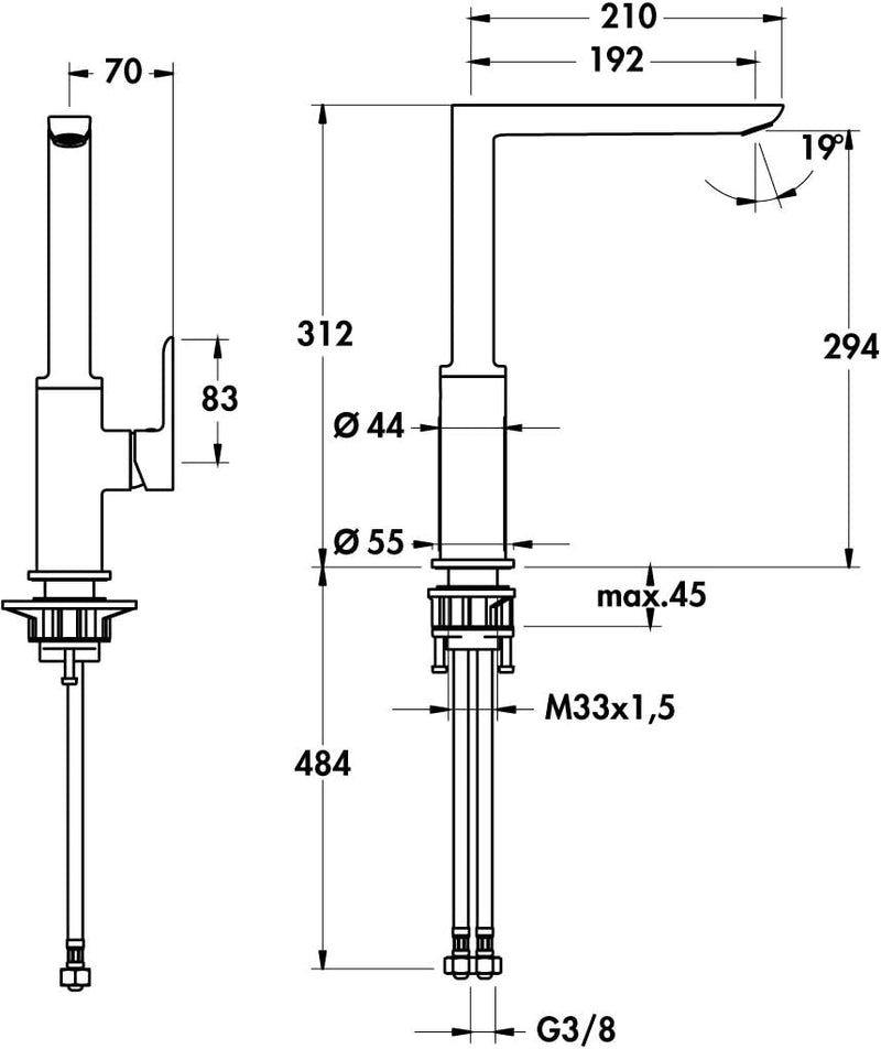 Hansa 55282203 Hansaligna Spültisch Armatur