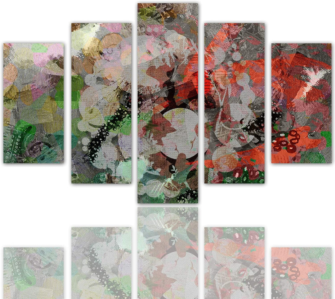 Feeby Modernes Bild Künstlerisch 5 Paneele Design Design Mehrfarbig 250x120 cm Deco panel 250x120 cm