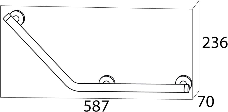 Tiger Boston Haltegriff 135°, Version links, Edelstahl gebürstet, TÜV-geprüft Variante links Edelsta