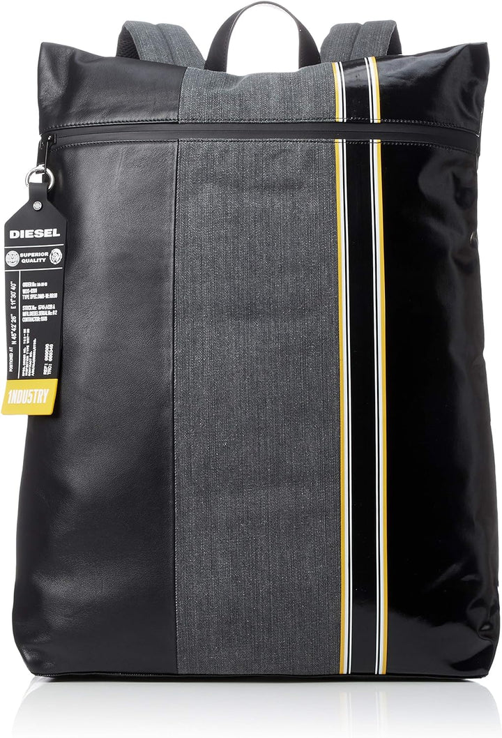 Diesel Herren D-TOLLE Back-Backpack Ruckscke, Grau Denim/Schwarz, Einheitsgrösse
