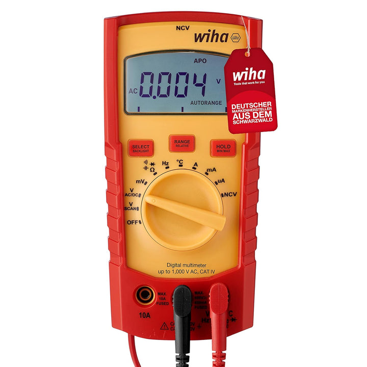 Wiha Digitales Multimeter bis 1.000 V AC, CAT IV inkl. 2x AAA-Batterien I mit True-RMS Funktion I LC