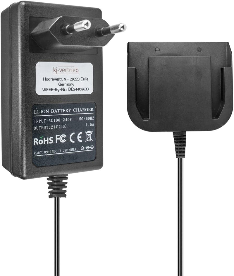 Ladegerät kompatibel mit AEG Li-Ion Werkzeug-Akkus L1830R, B1820R, B1830R, L1815R - 21V 1.5A 18-21V