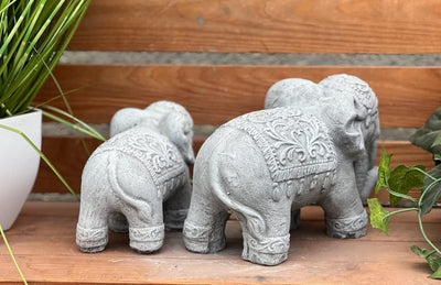 stoneandstyle Steinfigur 2er Set Elefanten Elefant frostfest Steinguss