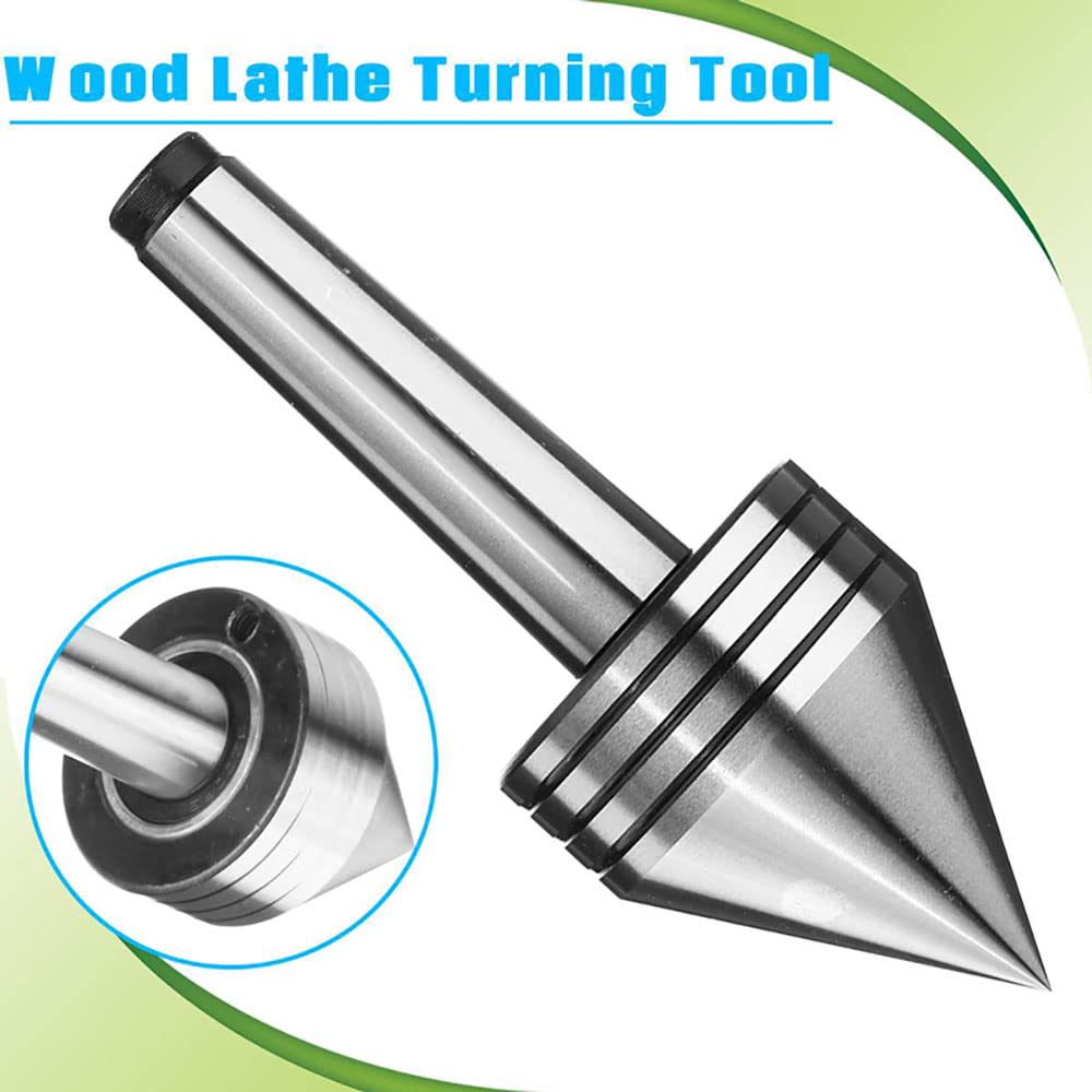 MT2 Live Tailstock Center, Heavy Duty Bearing Tailstock Lathe Center, Woodworking Tapered Turn Cente