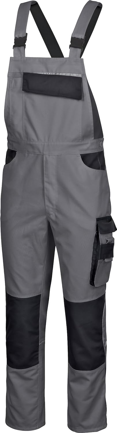 safetY&more Latzhose Extreme grau/schwarz, Gr. M M Grau-schwarz, M Grau-schwarz