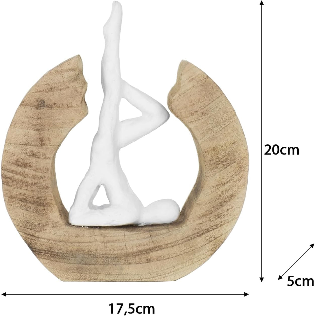 Moritz Skulptur I Yoga Schulterstand I 17,5 x 5 x 20 cm I Holzdeko I Skulpturen Deko I Modern I Wohn