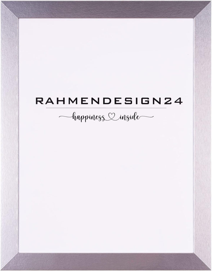 Rahmendesign24 Bilderrahmen Milano 60x60 Silber (hochglanz) Fotorahmen, Wechselrahmen, Posterrahmen,
