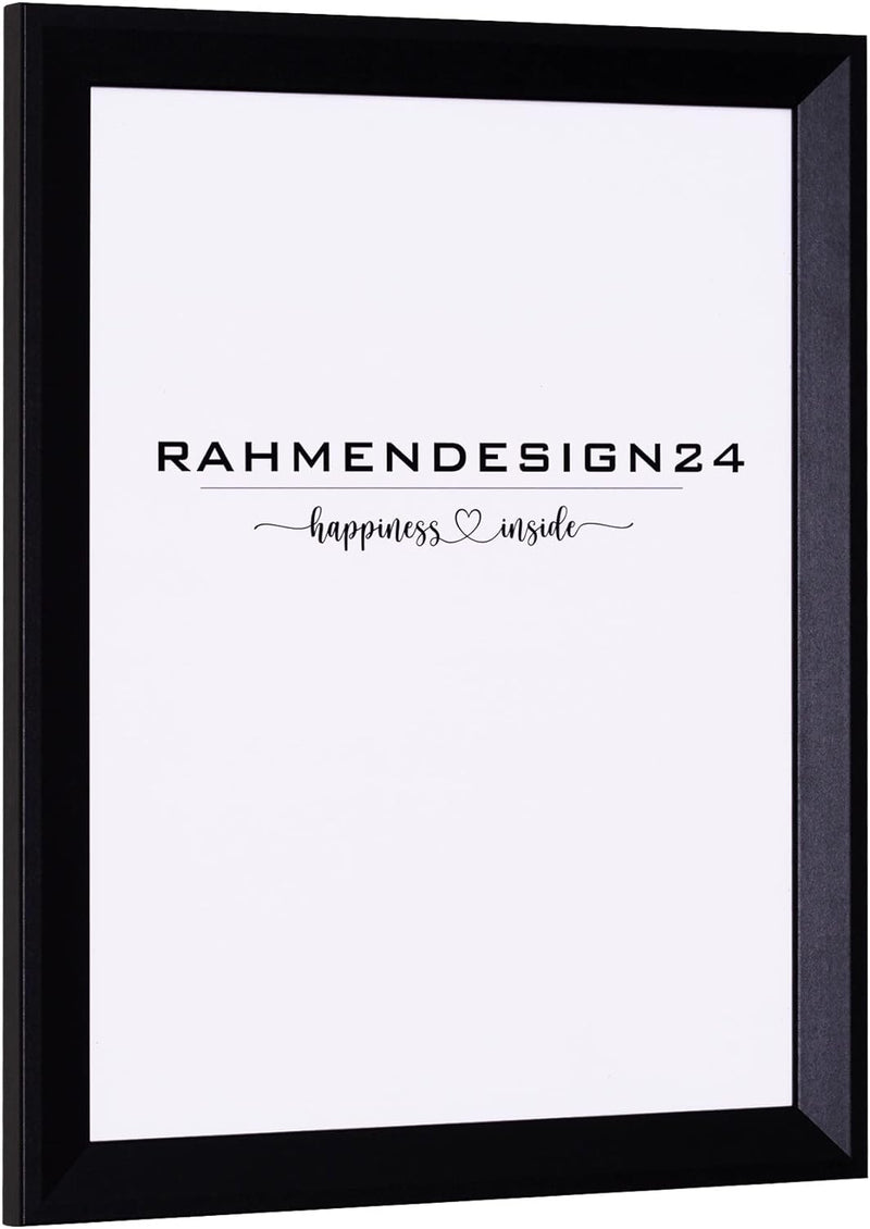 Rahmendesign24 Bilderrahmen Rio 59,4x84 (DIN A1) Schwarz (matt) Fotorahmen, Wechselrahmen, Posterrah
