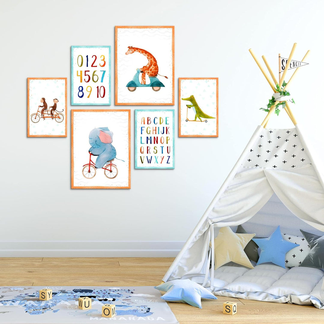 FERTIG ZUM AUFHÄNGEN - Wandbilder Set Kinderzimmer - Wohnzimmer Schlafzimmer Flur - Made in Germany