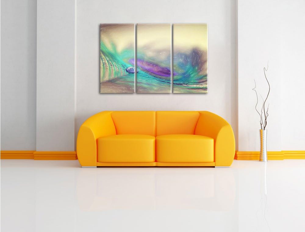 Pixxprint Pfauenfeder Detailaufnahme als Leinwandbild/Grösse: 3 Teilig (120x80) cm/Wandbild/Kunstdru
