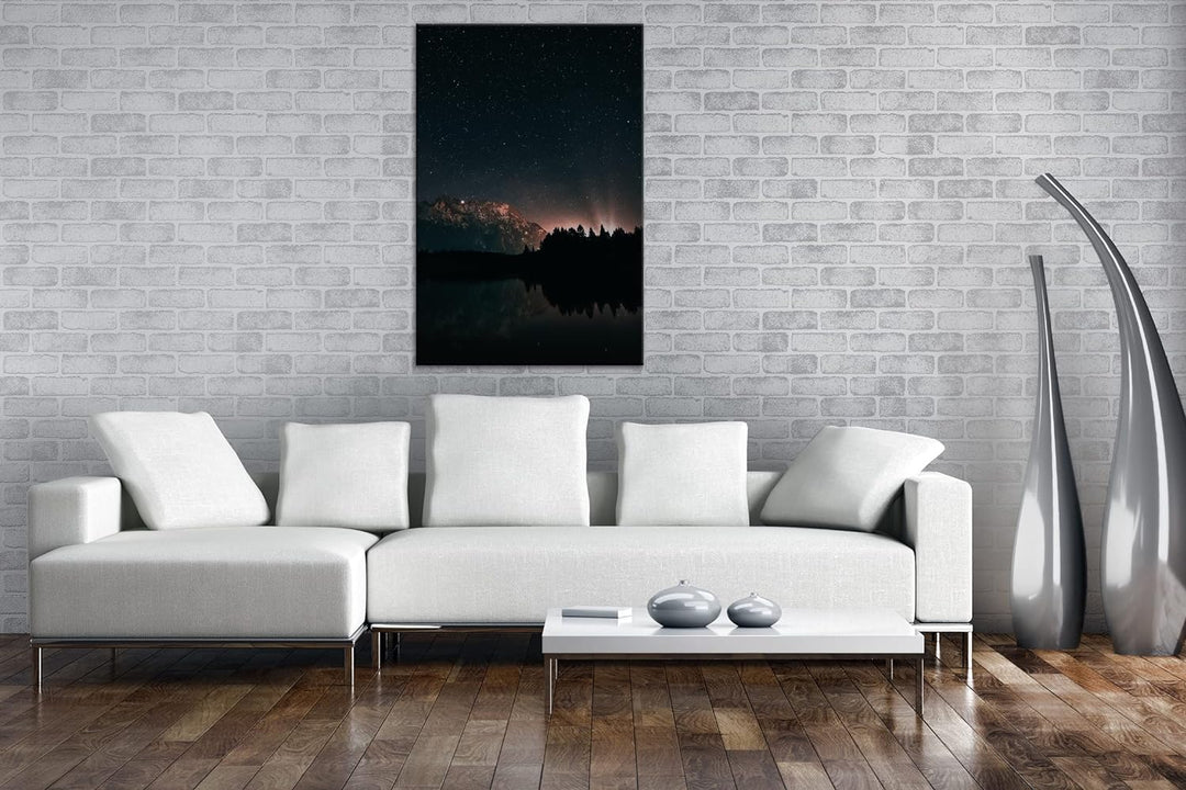 deyoli Erhellende Nacht Format: 80x60 als Leinwandbild, Motiv fertig gerahmt auf Echtholzrahmen, Hoc
