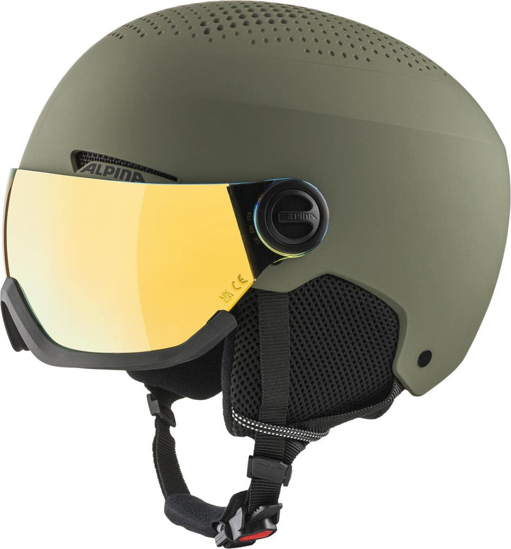 Alpina Arber Visor Q-Lite Herren Skihelm Hardshell-Aussenschale grün grün 54-58, 54-58