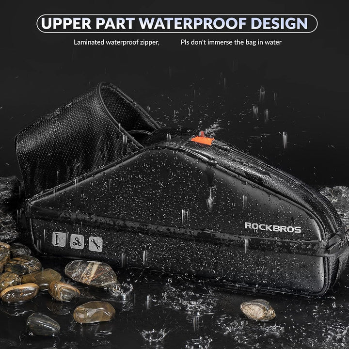 ROCKBROS Fahrradtasche Wasserdicht Rahmentasche Dreieckstasche mit Wasserflaschentasche für Faltrad