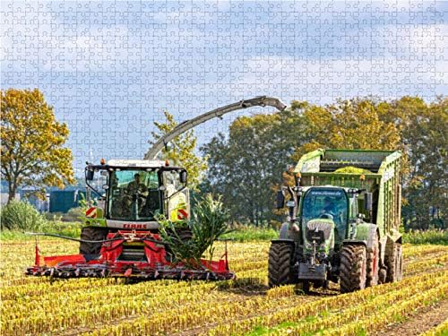 CALVENDO Puzzle Claas Jaguar 950 und Fendt 724 Vario mit Fendt Tigo 65 XR D Ladewagen 1000 Teile Leg