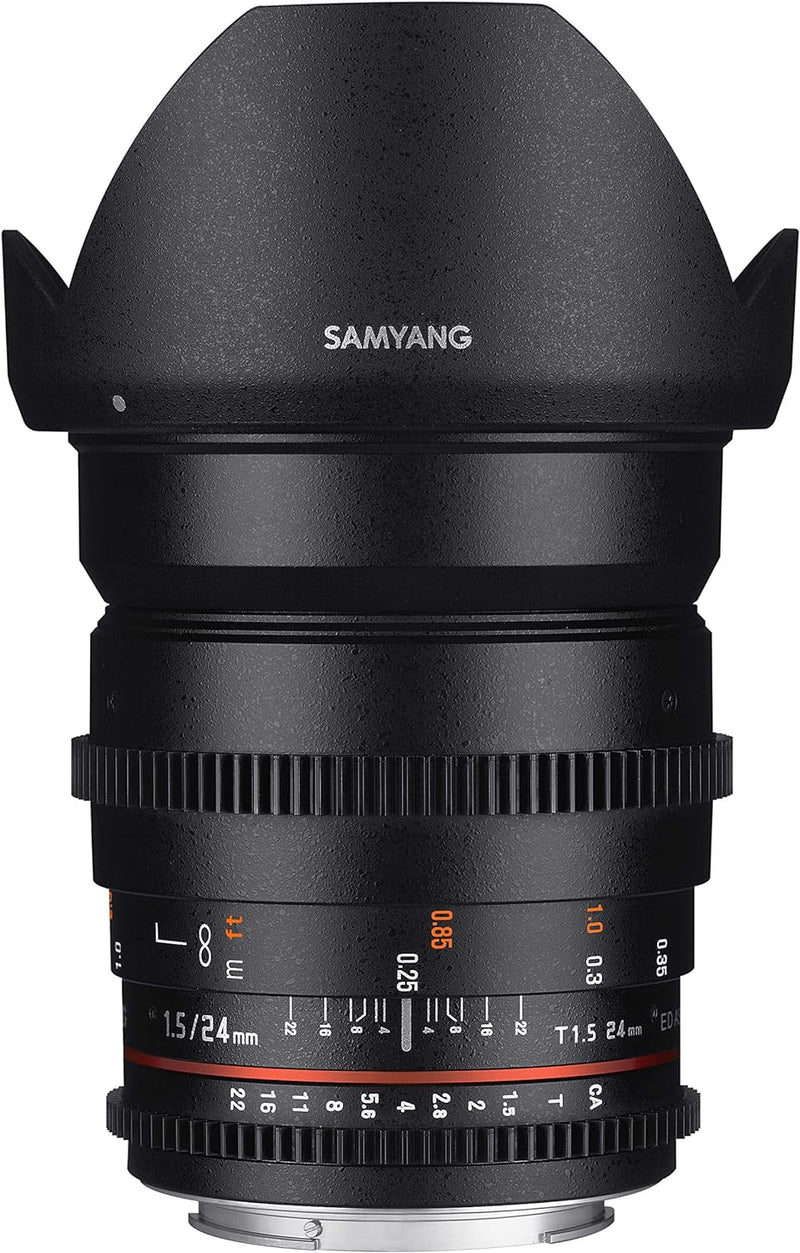 SAMYANG 13024T1.5S 24 mm T1.5 VDSLR ED AS IF UMC II Objektiv für Anschluss Sony schwarz, für Anschlu