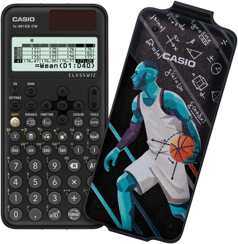 Casio FX-991DE CW ClassWiz technisch wissenschaftlicher Rechner mit Art-case "basketball", deutsche