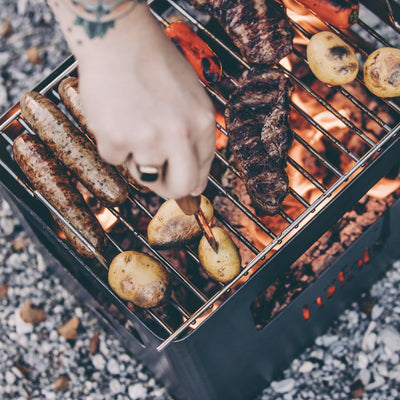 höfats - BEER BOX Grillrost - verwandelt BEER BOX Feuerkorb in einen Grill - Edelstahl - eckig - Zub